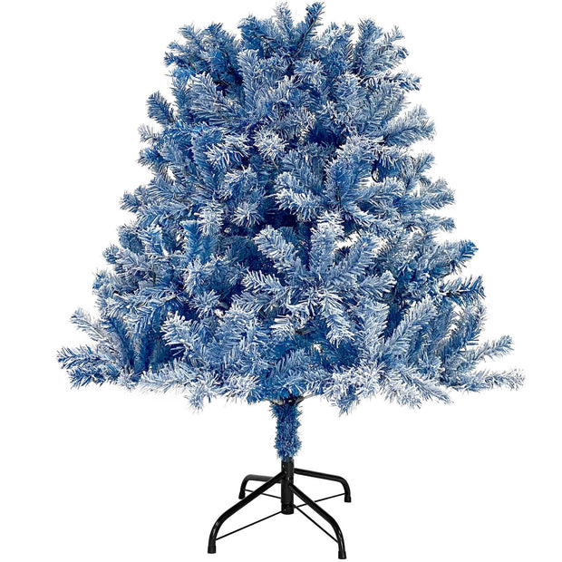 6FT pre ignited hinge chain artificial fir Christmas tree, Christmas tree snowflake flocking person with 750 Christmas branches - Follow yourDream