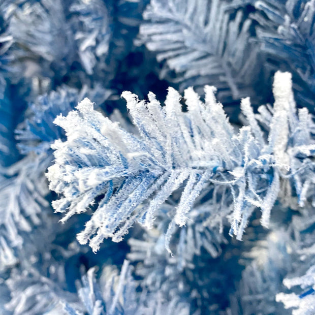 6FT pre ignited hinge chain artificial fir Christmas tree, Christmas tree snowflake flocking person with 750 Christmas branches - Follow yourDream