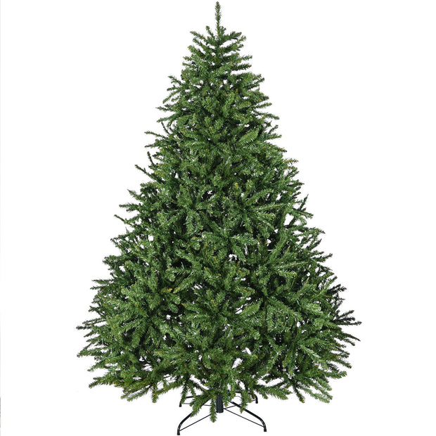 7-foot pre lit artificial holiday Christmas tree with 700 warm white lights, 2231 branches, easy to assemble, foldable base - Follow yourDream