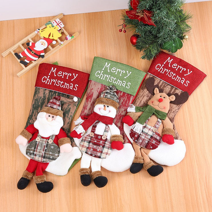 Christmas gift bags candy bags Christmas tree pendants large Christmas socks Christmas decorations