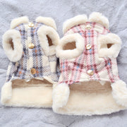 Dog clothing with warmth and plush that can be pulled vest teddy bear small dog cat pet clothing