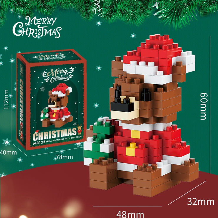 Compatible with building blocks, small particle assembly, snowman, Christmas reindeer, Christmas gifts, children's toy gifts