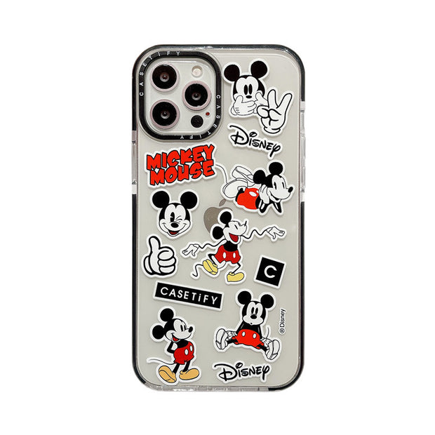 Cartoon Mickey Mouse Suitable For Apple 12 Two-Color Frame Mobile Phone Case XSMAX / XR / 11 Transparent Protective Cover iPhone 78p