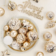 christmas 65pcs light champagne white painted Christmas ball set decoration Christmas tree decoration pendant