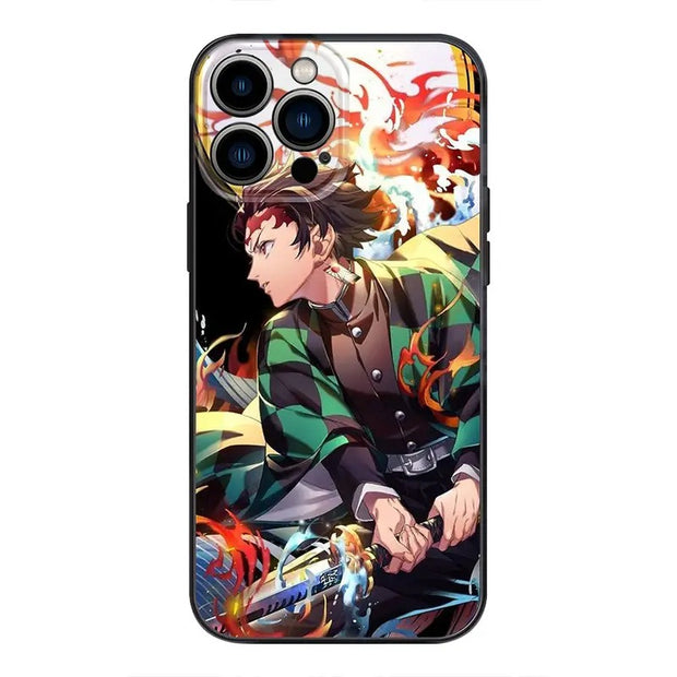 Suitable for Apple 14Promax phone case matte TPU new Ghost Slayer soft shell 13 anime 15pro