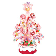 Christmas Gift Crystal Lights Christmas Tree Rotating Music Box Assembled Toy Small Particle Building Blocks