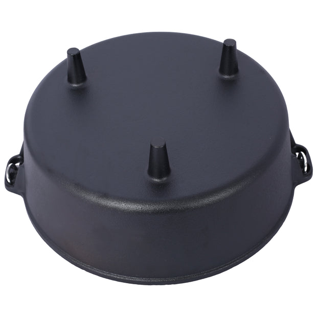 ast iron Dutch oven with lid, outdoor camping deep pot, used for camping, cooking, barbecue and leg rest,  12 Quart