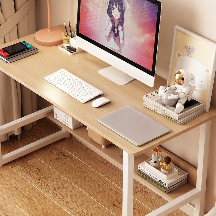 Computer desk, desktop room, simple desk, bedroom desk, student home desk, wooden desk with storage rack