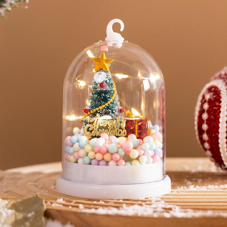 Christmas Decorations Children's Glowing Tree Silver Flower Gift Night Light Desktop Christmas Tree Snow Scene Decoration