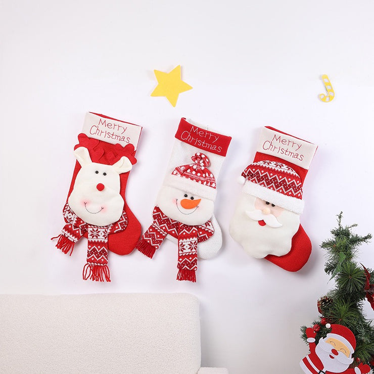 Large Christmas Socks Decoration Santa Claus Snowman Elk Christmas Bag Candy Socks Christmas Socks Gift Bag