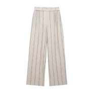 Linen striped suit jacket pants