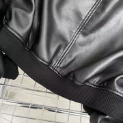 Woman Zipper Leather Jackets Perfecto Leather New In Outerwears Aviator Woman Y2K High Street Long Sleeve