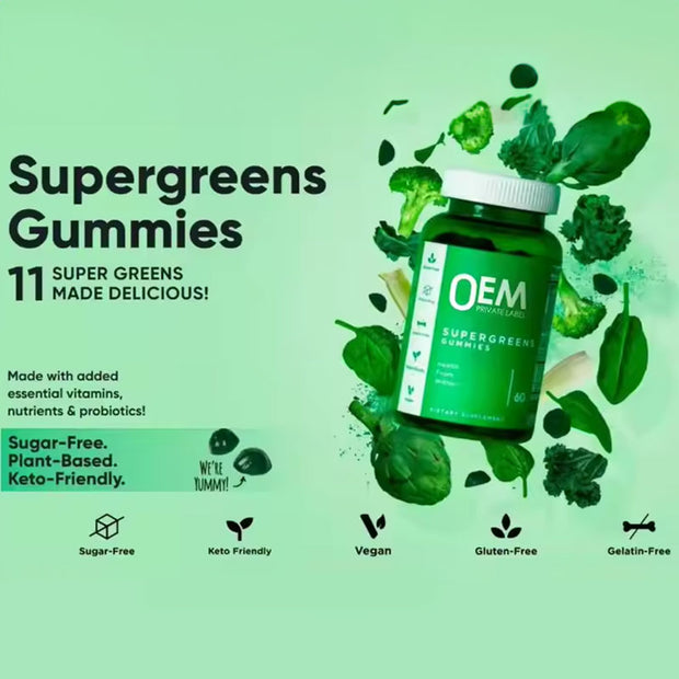 Vegetarian chlorophyll gummies super green vitamin gummies