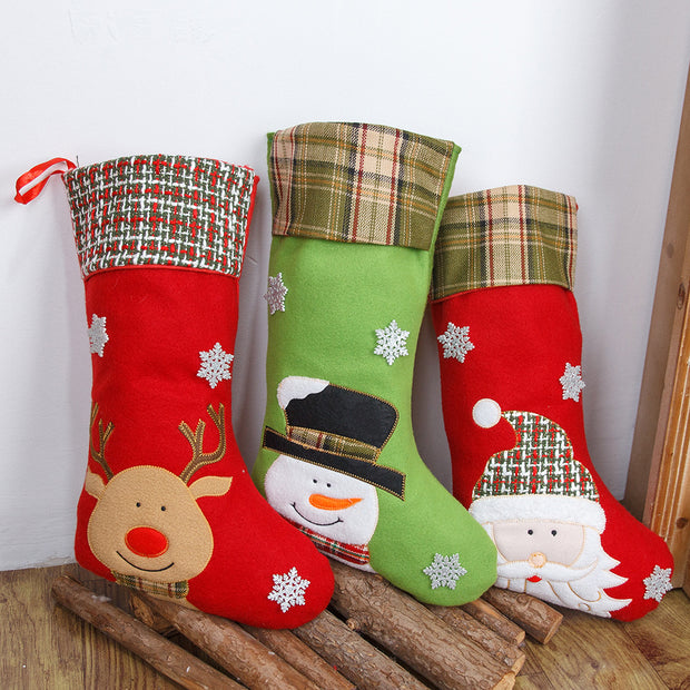 Christmas Decorations Cartoon Embroidery Christmas Socks Christmas Socks Gift Bag