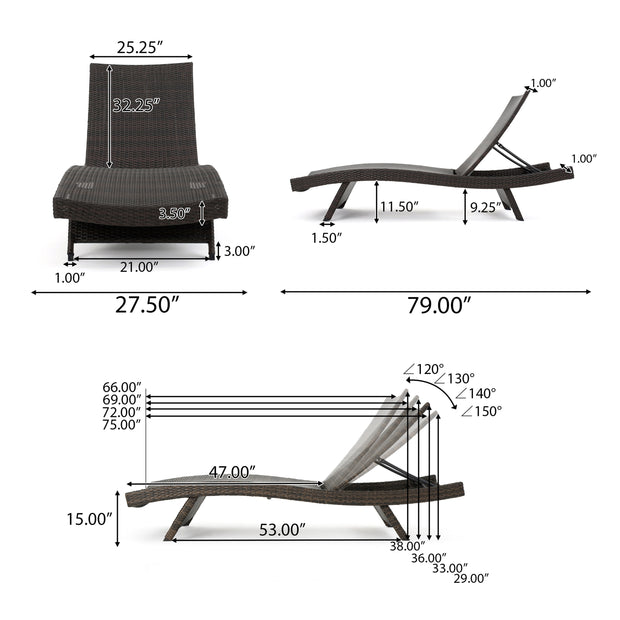 SALEM PE WICKER CHAISE LOUNGE