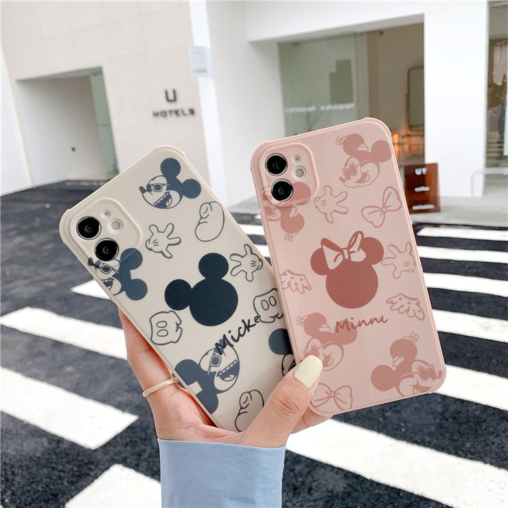 Cute scattered Mickey Minnie Suitable for Apple 12pro Mobile Phone Case iPhone 11 / 8plus Silicone Soft Sover X