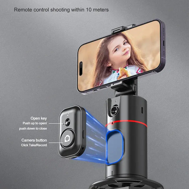 P02 Auto Face Tracking Stand 360 Rotation Phone Holder Desktop Tracking Gimbal Stabilizer Tripod for Live Vlogging Video