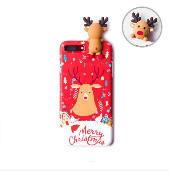 Christmas Cartoon Deer Case For iPhone XR 11 Pro XS Max X 5 5S Silicone Matte Cover For iphone 7 8 6 S 6S Plus 7Plus Case Bear