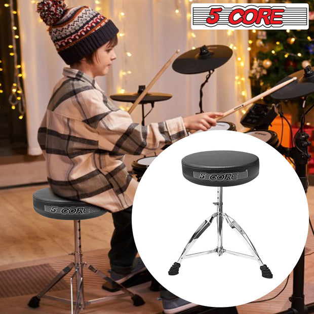 5Core Drum Throne Padded Adjustable Guitar Stool Drummer Seat for