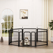 8-panel dog fence, 24 inch small dog pet fence, portable indoor pet game fence. Black, 22.2 inches wide x 23.6 inches high. - Follow yourDream