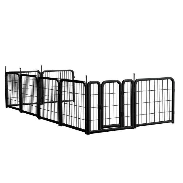 8-panel dog fence, 24 inch small dog pet fence, portable indoor pet game fence. Black, 22.2 inches wide x 23.6 inches high. - Follow yourDream