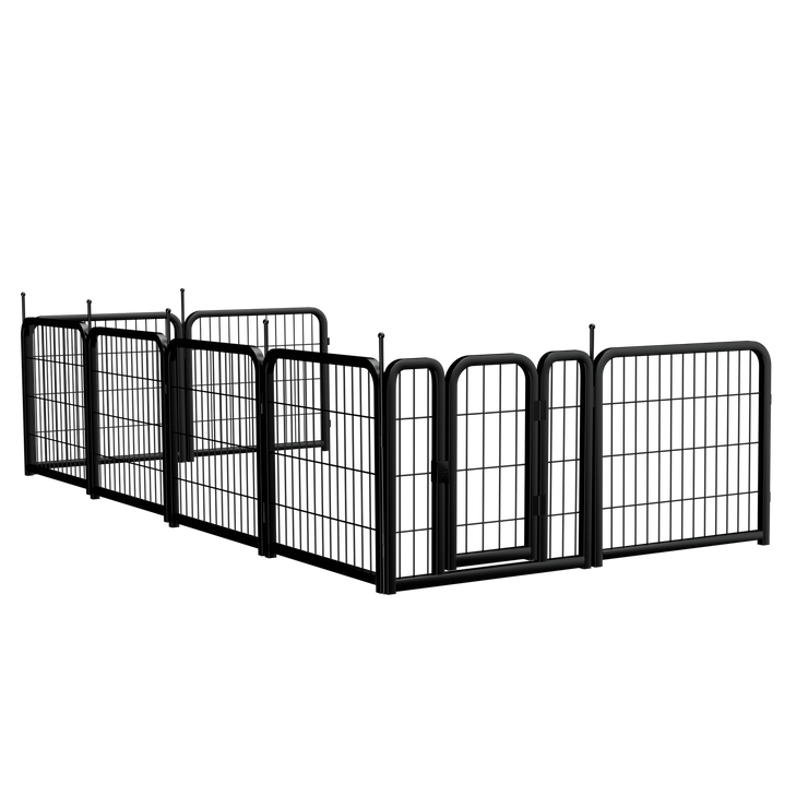 8-panel dog fence, 24 inch small dog pet fence, portable indoor pet game fence. Black, 22.2 inches wide x 23.6 inches high. - Follow yourDream