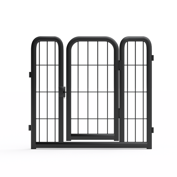 8-panel dog fence, 24 inch small dog pet fence, portable indoor pet game fence. Black, 22.2 inches wide x 23.6 inches high. - Follow yourDream