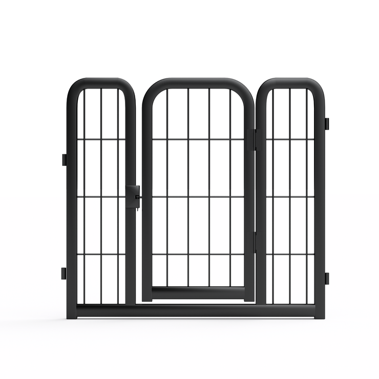 8-panel dog fence, 24 inch small dog pet fence, portable indoor pet game fence. Black, 22.2 inches wide x 23.6 inches high. - Follow yourDream