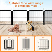 8-panel dog fence, 24 inch small dog pet fence, portable indoor pet game fence. Black, 22.2 inches wide x 23.6 inches high. - Follow yourDream