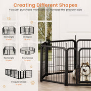 8-panel dog fence, 24 inch small dog pet fence, portable indoor pet game fence. Black, 22.2 inches wide x 23.6 inches high. - Follow yourDream