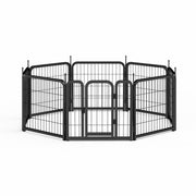 8-panel dog fence, 24 inch small dog pet fence, portable indoor pet game fence. Black, 22.2 inches wide x 23.6 inches high. - Follow yourDream