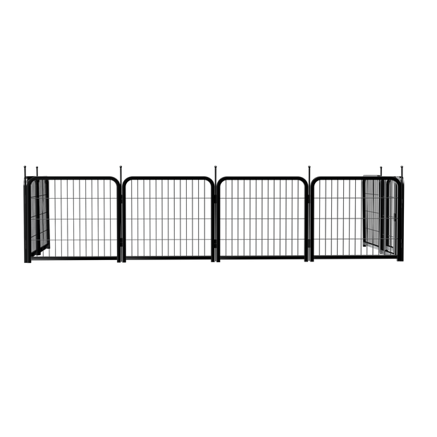 8-panel dog fence, 24 inch small dog pet fence, portable indoor pet game fence. Black, 22.2 inches wide x 23.6 inches high. - Follow yourDream
