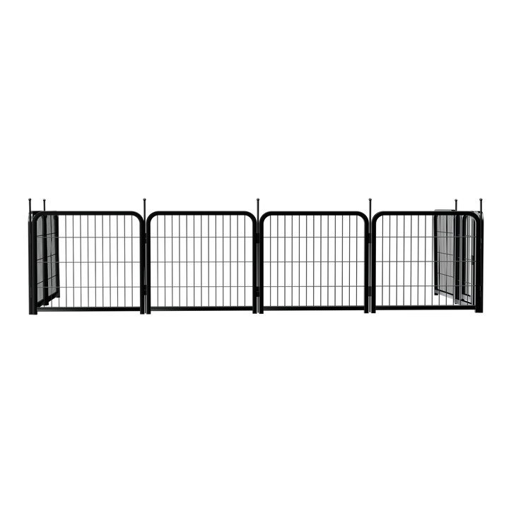 8-panel dog fence, 24 inch small dog pet fence, portable indoor pet game fence. Black, 22.2 inches wide x 23.6 inches high. - Follow yourDream