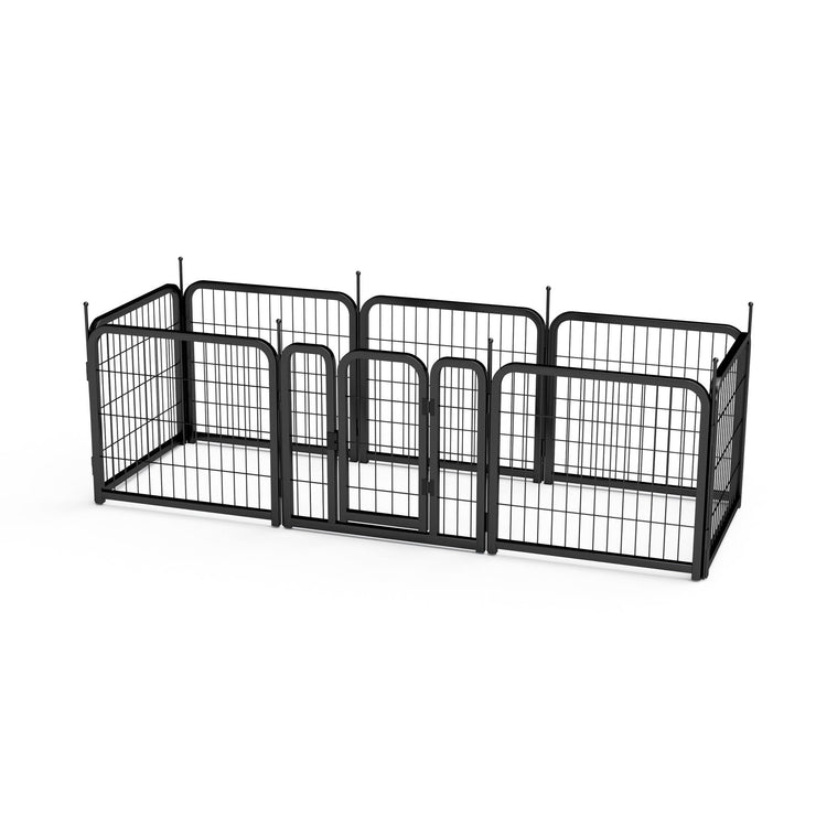 8-panel dog fence, 24 inch small dog pet fence, portable indoor pet game fence. Black, 22.2 inches wide x 23.6 inches high. - Follow yourDream