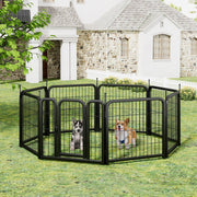 8-panel dog fence, 24 inch small dog pet fence, portable indoor pet game fence. Black, 22.2 inches wide x 23.6 inches high. - Follow yourDream