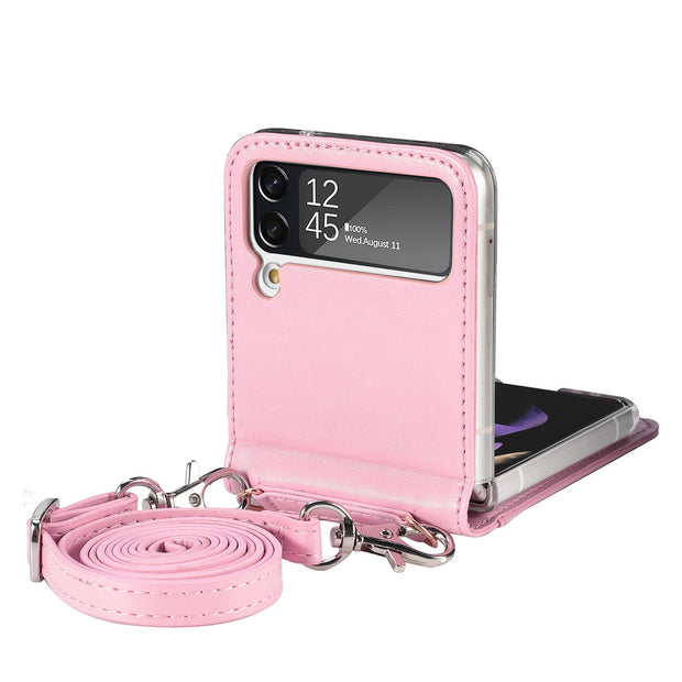 The New Model Is Suitable For Samsung Galaxy Folding Z Flip3 Mobile Phone Case Embossed Wallet Card Mobile Phone Protective Leather Case