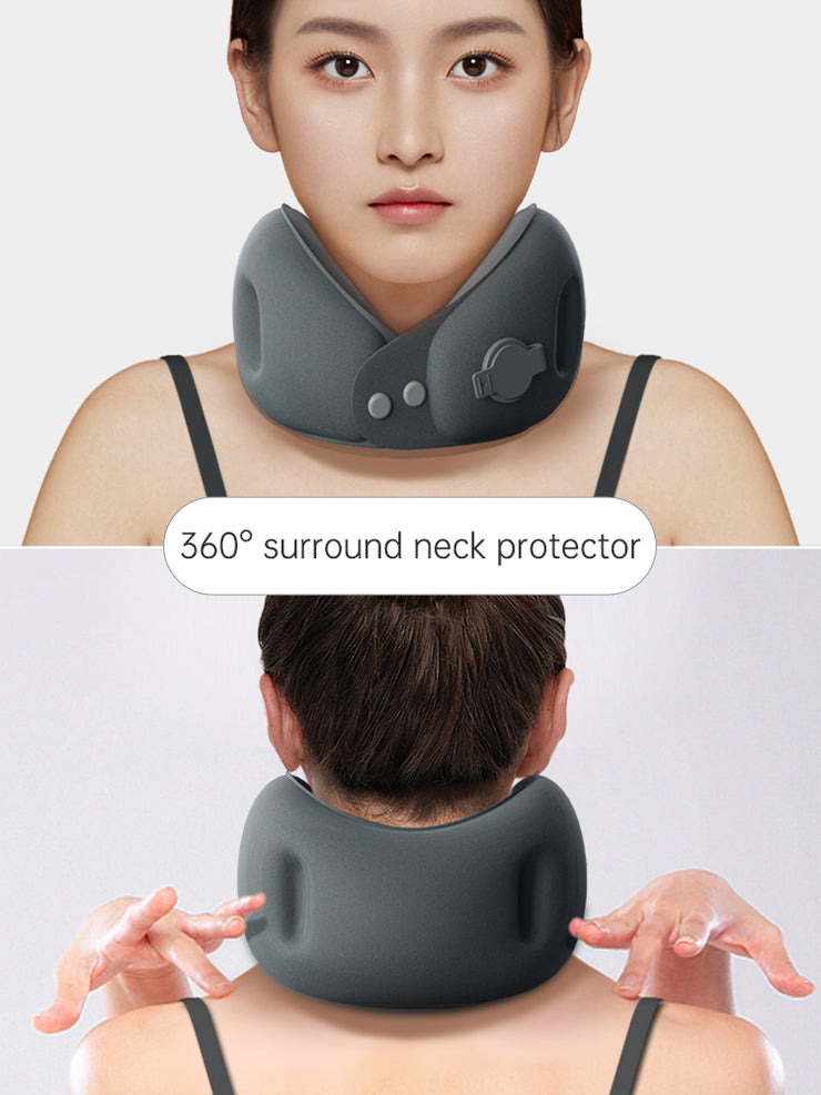 Inflatable U-shaped pillow portable neck pillow neck pillow can be stored airplane travel sleeping U-shaped pillow neck support neck cover