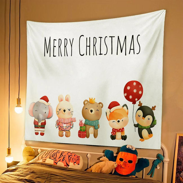 New Christmas Background Cloth, Christmas Tapestry, Christmas Party Event Decoration Hanging Cloth, Christmas Hanging Cloth