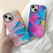 Ins style oil painting Apple 15pm phone case 16pro protective case 13pm phone case 2-in-1 film case 12 women