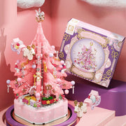 Christmas Gift Crystal Christmas Tree Music Box DIY Assembly Christmas Bouquet Building Blocks Toy