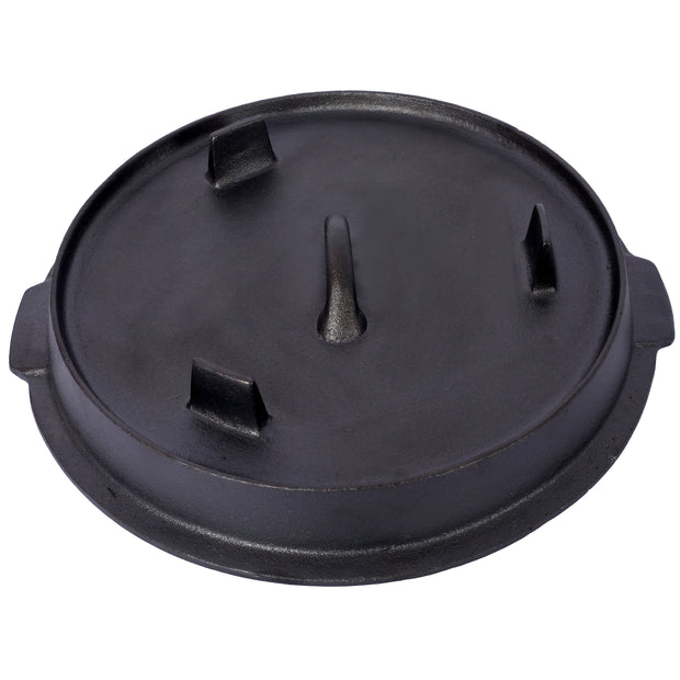 Cast iron Dutch oven with lid, outdoor camping deep pot, used for camping, cooking, barbecue and leg rest, 4.5 quarts