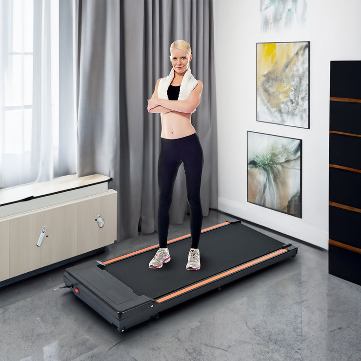 300 pound capacity desktop treadmill for home and office use, portable treadmill with 0.6 to 3.8 miles per hour