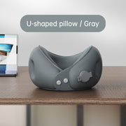 Inflatable U-shaped pillow portable neck pillow neck pillow can be stored airplane travel sleeping U-shaped pillow neck support neck cover