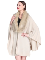 Fashion New Models Women Splicing Plush Cloak Jacket Solid Color Sleeveless Elegant Female Shawl Cloak