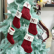 Christmas Decorations Pendant Christmas Socks Letter Knitting Embroidery Christmas Socks