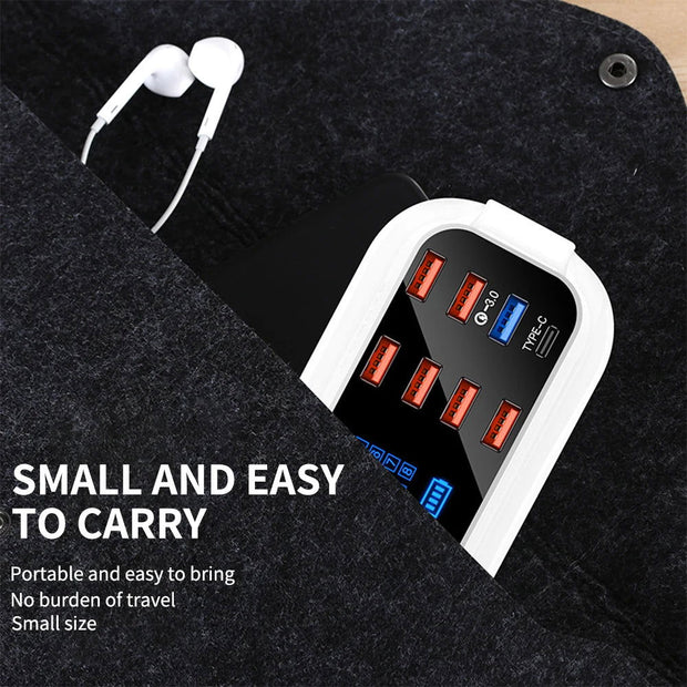 8 Ports Quick Charge 3.0 Led Display USB Charger For Android iPhone Adapter Phone Tablet Fast Charger For xiaomi huawei samsung - Follow yourDream