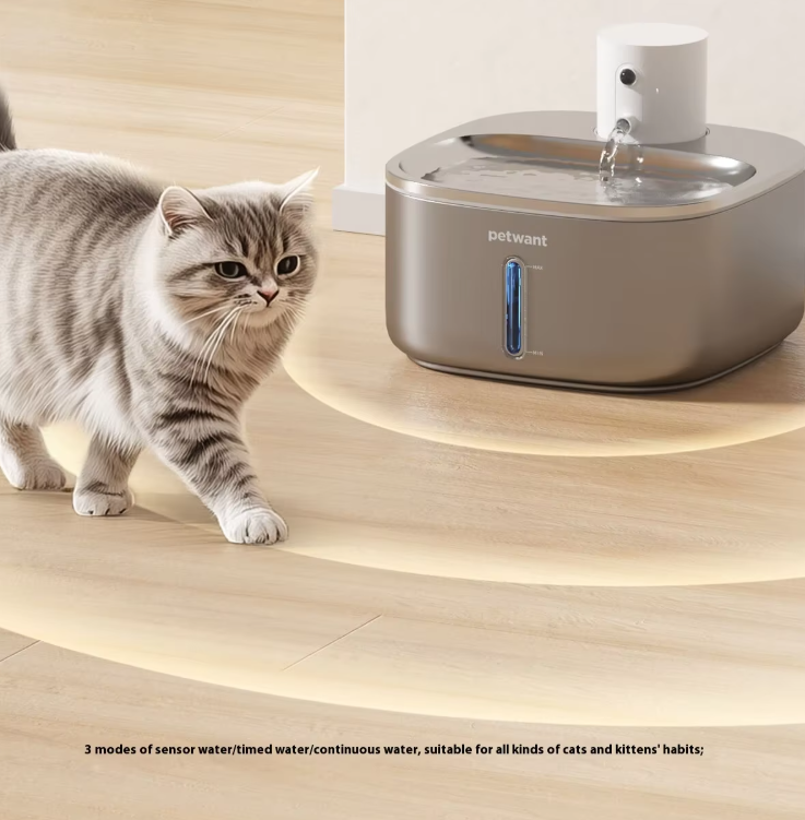 8 Unit Minimum for Wholesale  3.2L Stainless Steel Pet Water Dispenser Wireless Charging Automatic Cat Water Bowl Unplugged Bottle Box Packaging - Follow yourDream