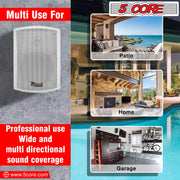 5Core Outdoor Speakers Stereo In Wall 400W Peak Passive Patio Home