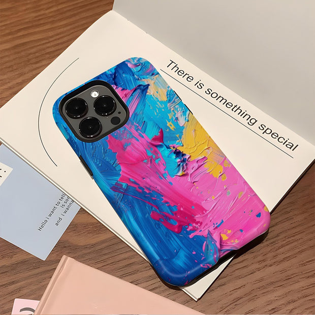 Ins style oil painting Apple 15pm phone case 16pro protective case 13pm phone case 2-in-1 film case 12 women