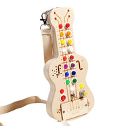 Wooden LED switch light melodic sound optoelectronic guitar busy board children's Montessori early education puzzle toy